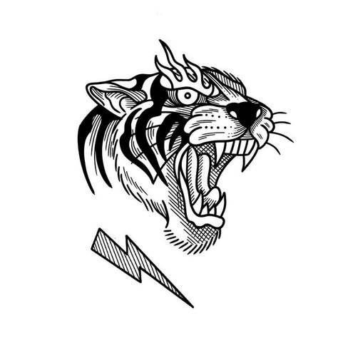 Tiger Head Tattoo, Flash Tattoo Designs, Red Ink Tattoos, Tatuaje A Color, Japanese Tattoo Art, Head Tattoos, Tiger Tattoo, Tattoo Flash Art, Black Ink Tattoos