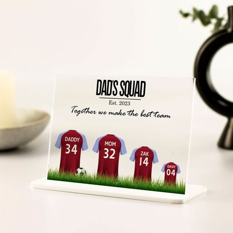 Excited to share this item from my #etsy shop: Fathers day gifts, Personalised Gift for Dad, Football Team Print Birthday Gifts for Dad, Grandad, Stepfather, Uncle, Husband Acrylic Plaque Fathers Day Surprise, Soccer Hand Made Gifts, Football Fathers Day Card, Personalized Football Gifts For Players, Basketball Father’s Day, Personalized Football Gifts, Football Lover Gifts, Football Team Shirts, Acrylic Plaques