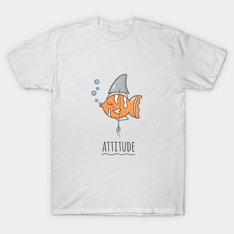 This cute and funny “Attitude” t-shirt, with a fish wearing a shark fin, is an awesome idea to wear if you’re going out or even as a gift for a t-shirt lover! -- Choose from our vast selection of Crewneck and V-Neck T-Shirts to match with your favorite design to make the perfect custom graphic T-Shirt. Pick your favorite: Classic, Relaxed Fit, V-Neck, Tri-Blend, Dolman Extra Soft Tri-Blend, Slouchy V-Neck, Slouchy, Premium, Heavyweight, Curvy, Ringer, and Curvy V-Neck. Customize your color! For Fish Shirt, Shark Fin, Cute Fish, Holy Shirt, Fish Print, Fishing T Shirts, Fishing Shirts, Baseball Tshirts, Long Sweatshirt