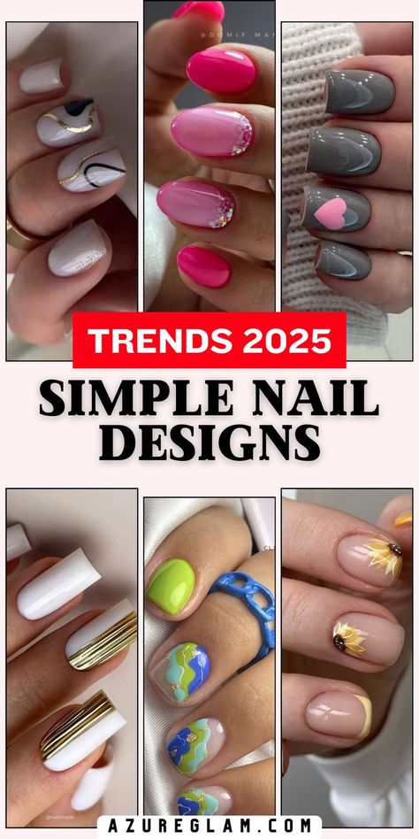 Explore 24 simple nail design ideas for 2025, featuring trendy styles for every occasion. From almond-shaped summer nails in white or pink to classy short designs, these looks are perfect for spring, fall, and Christmas. Try square shapes with red accents or natural nails in brown for autumn. Whether you prefer cute bows or acrylic styles, these 2025 trends offer a chic finish for any season. Nails In Brown, Chic Looks For Women, Nails In White, Try Square, Simple Nail Design, 2025 Trends, Nail Design Ideas, Simple Nail, Simple Nail Designs