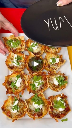 667K views · 14K reactions | My husband is obsessed with these Double Decker Taco Cups | My husband is obsessed with these Double Decker Taco Cups | By Robyn Q | I got all of my corners cut
off. Cut these into four. I have one pound of ground beef
and I'm going to add two tablespoons of my homemade taco
seasoning. Definitely let me know in the comments if you
want the recipe for that. I'd be happy to share that with
you. The next thing I'm going to add is my diced
tomatoes with my green chilies. Mix that together. Let's make
sure that's all combined. Alright, next we're bringing in
our muffin tin. I'm going to take those tortillas that we
cut enforce and I'm going to add the first layer of this
appetizer. I have a question for you. I want to know what is
the most unique thing that you've e Double Decker Taco, Taco Cups Recipe, Taco Appetizers, Taco Cups, I Have A Question, Party Food Platters, Diced Tomatoes, Homemade Taco Seasoning, Brazilian Food