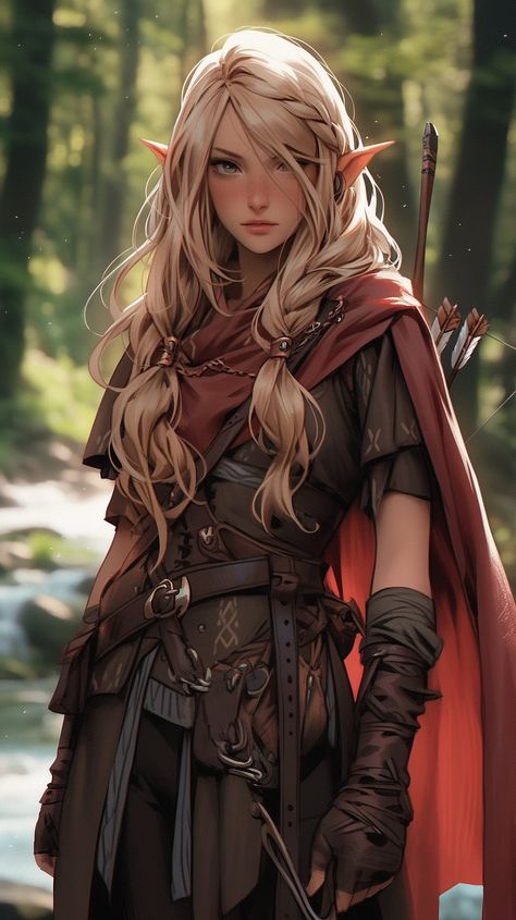 Image Female Elf Art, Dungeons And Dragons Ranger, Dnd Elf, Art Character Design, Female Elf, Elf Art, Female Character Concept, Dungeons And Dragons Homebrew, Fantasy Warrior