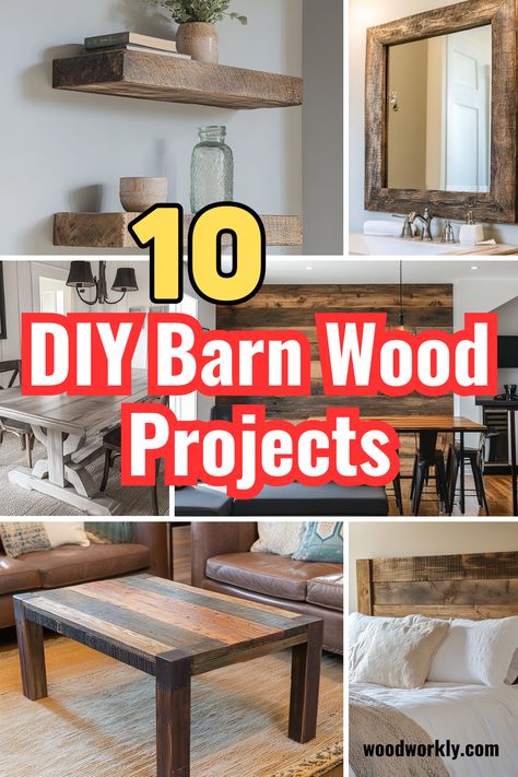 Transform reclaimed barn wood into stunning decor or furniture! Explore DIY projects that add rustic charm and character to your space. Read the full article for inspiring ideas!
#BarnWoodProjects #RusticDecor #DIYWoodworking #ReclaimedWood #HomeImprovement Wood Work Ideas Furniture, Rough Lumber Projects, Things To Build Out Of Wood, Rustic Wood Decor Ideas, Wood Working Ideas For Home, Wood Plank Projects, Reclaimed Barn Wood Projects, Old Barn Wood Projects, Old Barn Wood Ideas