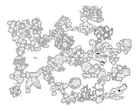 Today I don’t propose you a new drawing but a Mega Dungeon that I had fun creating with the levels of the Modular Dungeon. I know that some of you love these gigantic dungeons and I hope this one will fill your cravings of explorations. I am curious about how you use these Modular Dungeon levels. Show me what you did with them. #rpg, #map, #jdr, #dnd Fantasy Map Maker, Dungeon Map, Game Level Design, Cartography Map, Underground Map, Cartographers Guild, Fantasy Map Making, Building Map, Map Maker