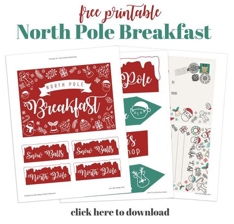 North Pole Breakfast Printables, Northpole Breakfast, North Pole Christmas Party, North Pole Breakfast Ideas, Christmas North Pole Breakfast, Ginger Ideas, Elf On The Shelf Names, Christmas Box Ideas, Elf On The Shelf Printables