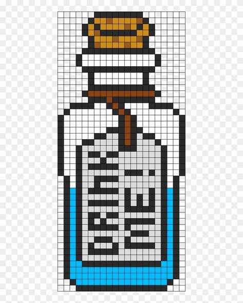 Alice In Wonderland Drink Me Bottle Perler Bead Pattern - Alice In Wonderland Perlers Clipart Alice In Wonderland Perler Bead Patterns, Beyond Wonderland Perler, Alice In Wonderland Pixel Art, Alice In Wonderland Perler Beads, Alice In Wonderland Crochet, Alice In Wonderland Cross Stitch, Alice In Wonderland Drink Me, Drink Me Bottle, Rave Bracelets