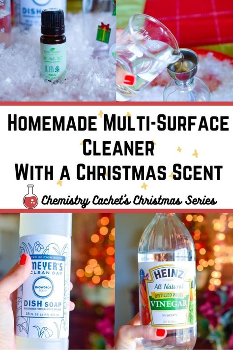 Chemistry Cachet is sharing an easy DIY multi-surface cleaner two ways. One is vinegar based, and the other is alcohol based. Both are fantastic for cleaning any surface and will be your favorite homemade cleaning hack for this Christmas season. These will also carry you into winter with a fresh pine, evergreen smell from essential oils. Not to mention, we have a peppermint option too! Everyone will enjoy it! Christmas Fragrance Diy, Diy Holiday Home Scents, Multi Purpose Cleaner Diy, Peppermint Oil Cleaning Spray, Diy Multipurpose Cleaner Vinegar, Christmas Tree Essential Oil, Natural Multipurpose Cleaner, Homemade Cleaners Recipes, Christmas Cleaning