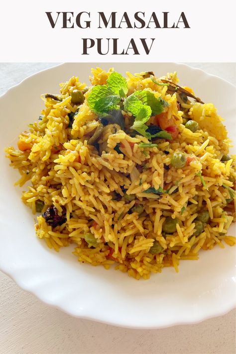 Veg Pulav Recipe, Veg Pulav, Pulav Recipe, Mix Veg, Healthy Comfort, One Pot Meal, Indian Food Recipes Vegetarian, Mixed Vegetables, One Pot Meals