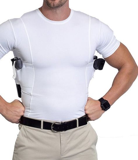 Concealed Holster, Holster Shirt, Lean Arms, Concealed Carry Holster, Concealed Carry Holsters, Compression Shirt, Neck Gaiter, Work Shirts, Left Handed