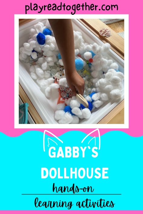 My daughter is pumped about season 8 of Gabby's Dollhouse. I designed these activities for my 4 year old after watching the first episode of the new searson. Gabby’s Dollhouse Activities, Popsicle Holders, Sparkle Party, Sensory Table, Shape Matching, Mermaid Tails, Cotton Balls, Happy Dance, Hands On Learning