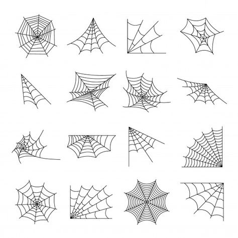 Web spider cobweb icons set Premium Vect... | Premium Vector #Freepik #vector #halloween #icon #line #nature Flash Art Tattoos, Spider Web Drawing, Easy Halloween Drawings, Spider Drawing, Spider Web Tattoo, Web Tattoo, Posca Marker, Spider Tattoo, Spider Webs