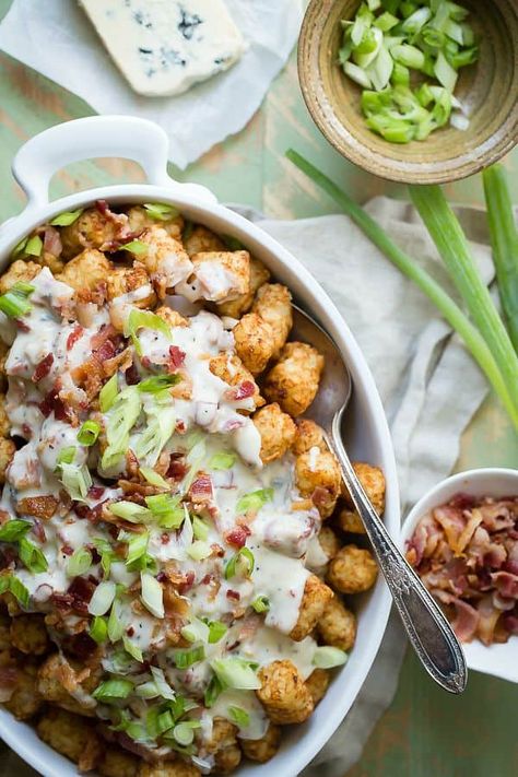 Blue Cheese Bacon Tater Tots and a Trip to Santa Cruz - Foodness Gracious Bacon Tater Tots, Cheese Tater Tots, Loaded Tater Tots, Tater Tot Recipes, Highway 1, Tater Tots, Potato Dishes, Blue Cheese, Side Dish Recipes