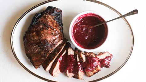 Ideal for grilling, this tri-tip steak pairs well with a sweet, tangy blackberry mustard sauce. Tenderizing Steak Marinade, Grilled Tri Tip, Homemade Philly Cheesesteak, Coffee Rubbed Steak, How To Prepare Steak, Good Steak Recipes, Blackberry Sauce, Limoncello Recipe, Pork Entrees