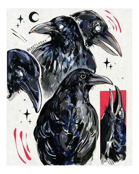 Crows Drawing, The Crow, Arte Sketchbook, Art Prompts, Amazing Art Painting, Sketchbook Art Inspiration, Art Journal Inspiration, Crows, Art Inspiration Drawing