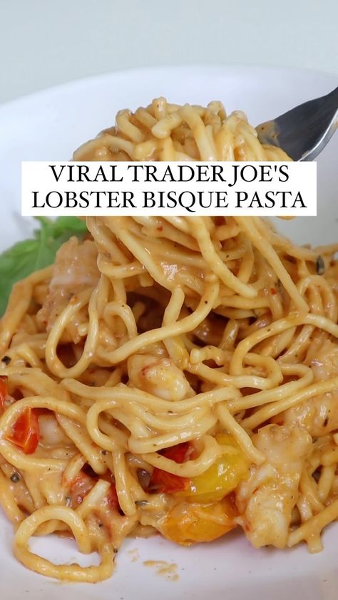 VIRAL TRADER JOE'S LOBSTER BISQUE PASTA! 🦞🍝I was actually shocked how easy this is to make and it feels like a restaurant quality meal 😚🤌… | Instagram Lobster Bisque Pasta Trader Joes, Trader Joe’s Lobster Bisque Pasta, Trader Joe’s Lobster Pasta, Trader Joes Lobster Bisque Pasta, Lobster Bisque Pasta, Trader Joes Easy Meals, Lobster Pasta Recipe, Lobster Pasta, Lobster Bisque