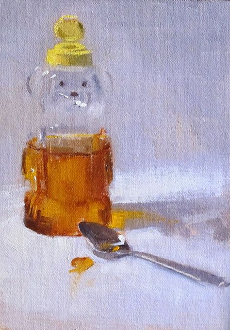 Honey Bear Painting, Dad Presents, Arte Peculiar, Honey Bear, Life Paintings, Cute Paintings, Daily Painting, Art Collage Wall, Daily Paintworks