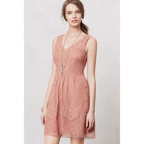 Yoana Baraschi At Dusk Dress ($150) ❤ liked on Polyvore featuring dresses, anthropologie, lace, pink, petite, red dress, side zipper dress, petite lace dress, yoana baraschi and pink dress Dusk Dress, Rose Lace Dress, Lace Dress Outfit, Peach Lace Dress, Dusty Rose Bridesmaid Dresses, Bridesmaids Dress Inspiration, Bridesmaid Inspiration, Green Wedding Shoes, Rose Dress