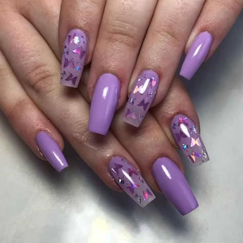 Nail Art Designs Short, Nail Dipping Powder Colors, Short Nails Ideas, Quinceanera Nails, Purple Glitter Nails, Holloween Nails, Inspiration Nails, Purple Acrylic Nails, Art Pretty