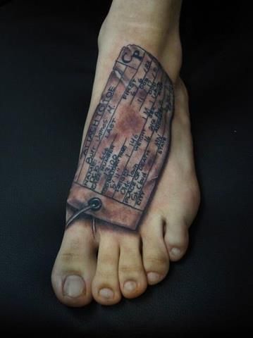 Toe tag tattoo? Science Tattoo, See Tattoo, Scary Tattoos, Top Tattoos, Best Tattoo Designs, Foot Tattoo, Forensic, Star Tattoos, Foot Tattoos