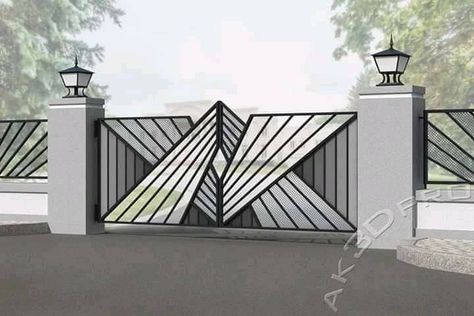 Iron Main Gate Design, درابزين السلم, Modern Main Gate Designs, Home Gate Design, Gate Wall Design, Gate Designs Modern, Grill Gate Design, House Main Gates Design, Modern Fence Design