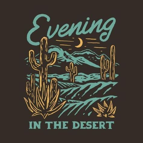 Desert Tshirt Design, Vintage Graphic Design Tee, Vintage Tshirt Design Illustrations, Graphic Tee Design Illustrations, Vintage Tshirt Design Graphics, Vintage Graphic Design Illustration, Desert Graphic Design, Graphic Tshirt Design Prints, Forest Graphic Design