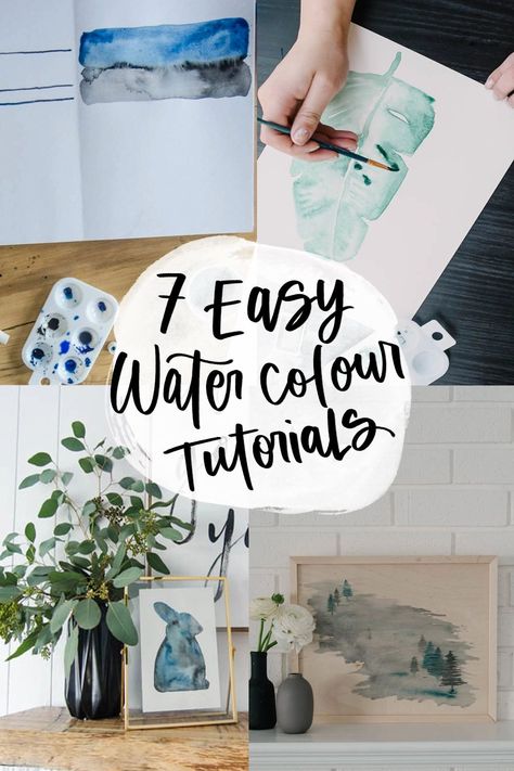 7 Easy watercolor projects for beginners that I have shared in my last 7 years blogging! They're perfect watercolor paintings for home decor, gifts, and parties. #WaterColors #Tutorial #Painting Watercolor Party, Space Themed Room, Watercolor Blog, Watercolor On Wood, Watercolor Lettering, Diy Watercolor Painting, Diy Artwork, Watercolor Projects, Watercolor Paintings Easy