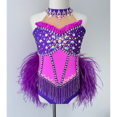 Purple
Leotard
Feathers 
Rhinestones Musical Theatre Dance Costumes, Purple Dance Costumes, Feather Bustle, Musical Theatre Dance, Leotard Dance Costume, Jazz Dance Costume, Cute Dance Costumes, Pretty Dance Costumes, Dance Things