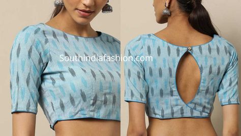 cotton blouse designs for sarees Simple Cotton Blouse Back Neck Design, Ikat Blouse Designs Cotton Saree, Blouse Designs For Mothers, Formal Saree Blouse, Office Wear Saree, Kalamkari Blouse Designs, Ikat Blouse Designs, Ikat Blouse, Design Online Shop