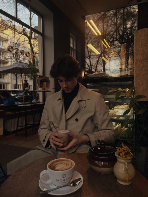 Men Coffee Aesthetic, Guy Drinking Coffee, Cafe Boy, Ralph Lauren Christmas, Posing Photography, Coffee Shop Photography, Inheritance Games, Men Coffee, Coffee Shop Aesthetic