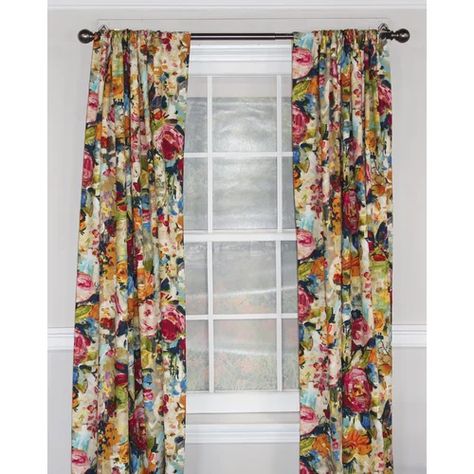 Designer Curtains & Drapes | Perigold Cream Curtains, Curtains Living, Floral Curtains, Darkening Curtains, Room Darkening Curtains, Printed Curtains, Orange Cream, Room Darkening, Guest Bedroom