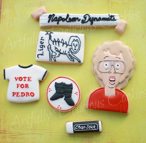 Napoleon Dynamite Birthday, Napoleon Dynamite Party, Nepolian Dynamite, Cookie Decorations, Napoleon Dynamite, 30th Bday, 13th Birthday Parties, Delicious Cookies, Silly Goose