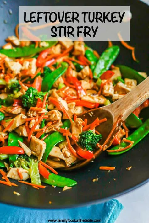 Meals Using Leftover Turkey, Leftover Chicken Stir Fry, Leftover Turkey Recipes Gluten Free Dairy Free, Leftover Turkey Stir Fry Recipes, Turkey Stir Fry Healthy, Turkey Stir Fry Recipes, Thanksgiving Leftover Breakfast, Chicken Leftovers, Leeks Recipe