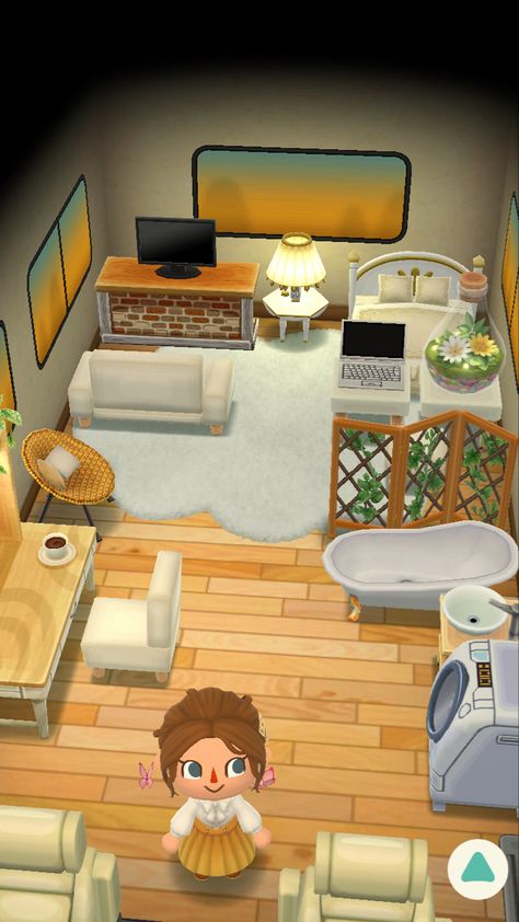 cute little design of my camper :) lmk if you wanna know where any items are from and ill tell u Acpc Camper Ideas, Animal Crossing Pc, Camper Design, Animal Crossing Characters, Animal Crossing Villagers, Pocket Camp, Animal Crossing Pocket Camp, Camping Decor, Minecraft Designs