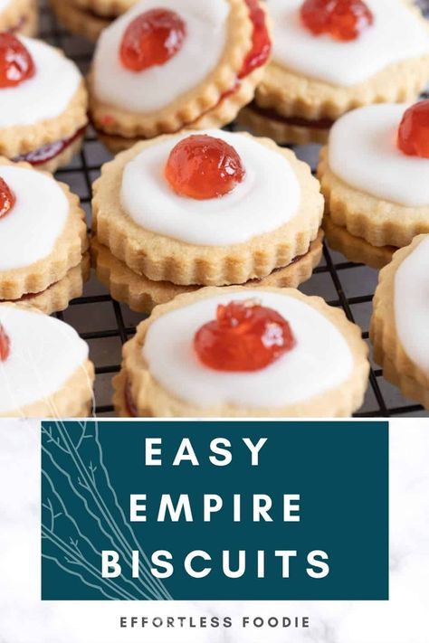 The perfect bake for Afternoon Tea or a sweet after-school snack, these classic Empire biscuits are so easy to make and are totally moreish! Empire Biscuit Recipe, Empire Biscuits, Berry Banana Bread, German Biscuits, Scottish Dishes, Jelly Sweets, Iced Biscuits, Scottish Recipes, Biscuits Easy