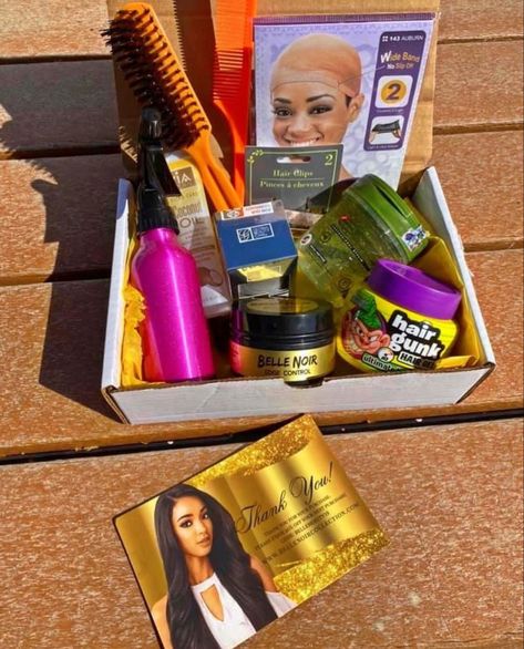 Hair Care Gift Basket Ideas, Hair Gift Basket Ideas, Boujee Gifts, Hair Staly, Hair Care Business, Hair Care Kits, Graphic Shapes Design, Bff Birthday Gift, Hair Care Gifts