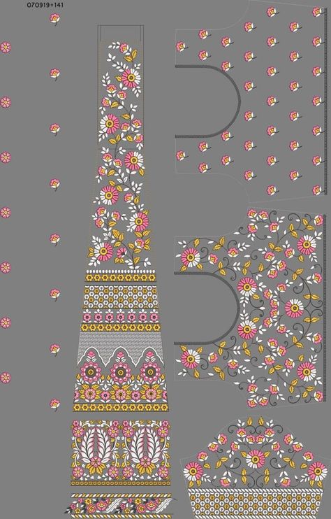 Kali Design, Flower Machine Embroidery Designs, Print Design Art, Textile Prints Design, Floral Embroidery Patterns, Diy Embroidery Patterns, Couture Embroidery, Border Embroidery Designs, Handmade Embroidery Designs