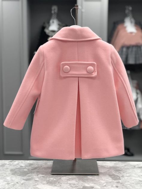 Baby Pink Coat, Childrens Coats, Elegant Coats, Baby Coat, Girls Casual Dresses, Skirts For Kids, Style Coat, Pink Coat