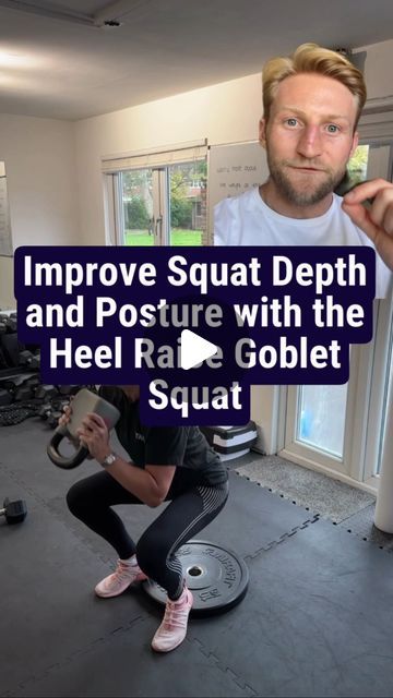 Vitality Fitness and Rehab on Instagram: "Improve Squat Depth and Posture with the Heel Raise Goblet Squat.  #squat #anklemobility #heelraisegobletsquat #posture #spinalhealth" Reverse Squats, Squat Depth, Ankle Mobility, Goblet Squat, Lower Body, Twist, Health, Heels, On Instagram