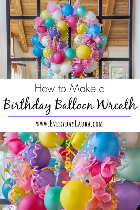 Birthday Cemetery Ideas, Diy Birthday Balloon Arch, Birthday Door Decorations Office, Cemetery Birthday Decorations, Cemetery Birthday Ideas, Balloon Decorating Ideas, Balloon Wreath Diy, Birthday Wreaths, Homemade Birthday Decorations