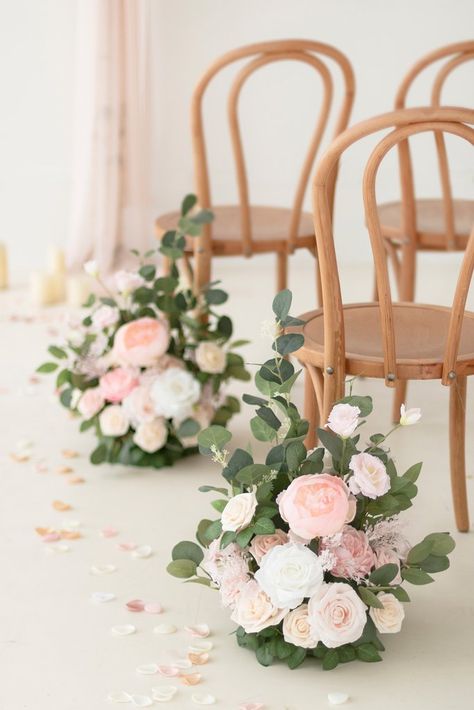 Free-Standing Flower Arrangements for Arch/Aisle Decor (Set of 2) - Blush & Cream Wedding Archway, Wedding Flower Packages, Handmade Bouquets, Aisle Flowers, Blush Cream, Wedding Aisle Decorations, Cream Wedding, Vintage Wedding Decorations, Flower Packaging