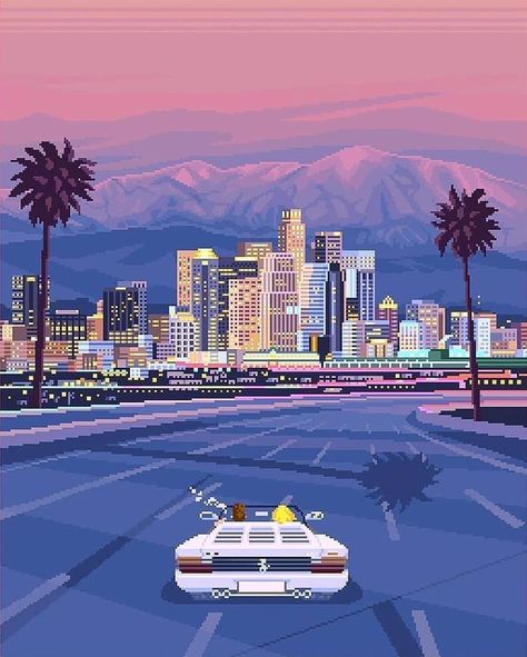 Synthwave 1989 on Instagram: “O U T R U N ２０２０ 📸 Comment or DM if you know plz #synthwave #newretrowave #retrowave #vaporwave #80s #retroart #dreamwave #nostalgia…” Cityscape Wallpaper, Scenic Wallpaper, Retro Artwork, New Retro Wave, Los Angeles City, Vaporwave Aesthetic, Princess Bubblegum, Retro Waves, 판타지 아트