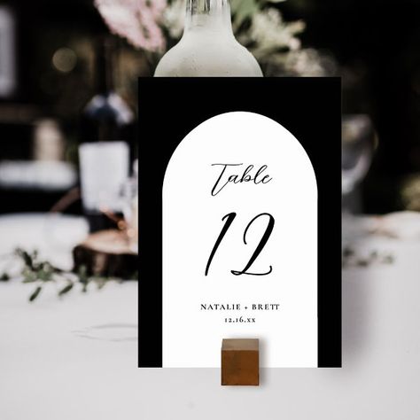 Minimal Elegant Arch Wedding | Black Table Number Green Wedding Moodboard, Simple Table Numbers Wedding, Wedding Green Table, Simple Wedding Table, Wedding Table Number Cards, Arch Shape, Wedding Green, Card Table Wedding, Arch Wedding