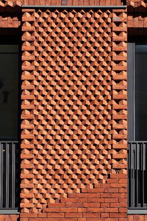 123RF - Millions of Creative Stock Photos, Vectors, Videos and Music Files For Your Inspiration and Projects. Brick Wall Pattern, Brick House Designs, Brick Works, Brick Cladding, Brick Detail, Brick Art, Facade Architecture Design, Wall Pattern, Afrique Art