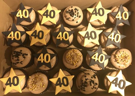 40th Birthday Cupcakes 40th Birthday Cupcakes For Men, 40th Birthday Cupcakes, Husband 40th Birthday, Cupcakes For Men, 40th Birthday Party Decorations, 40th Birthday Cakes, Cupcake Ideas, Cakes For Men, 40th Birthday Parties