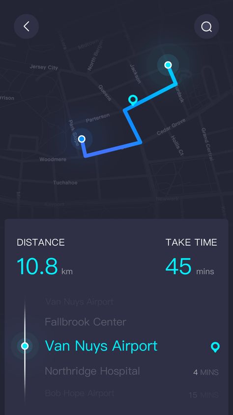 I like how this shows the distance & time between each destination and your current location. Application Ui Design, App Map, Module Design, Ui Ux App, Gui Design, Design Quote, Ui Ux Designer, Ecommerce Web, Ux Design Inspiration