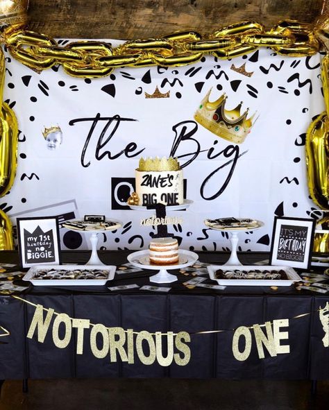 Biggie Smalls Bday Party, Biggie 1st Birthday Theme, Notorious Big One Birthday Dessert Table, Biggie Smalls One Birthday Party, Biggie Smalls Birthday Party Ideas, Notorious One Dessert Table, 1 In A Million Birthday Party, Biggie Smalls Party Theme, 1st Birthday Biggie Smalls