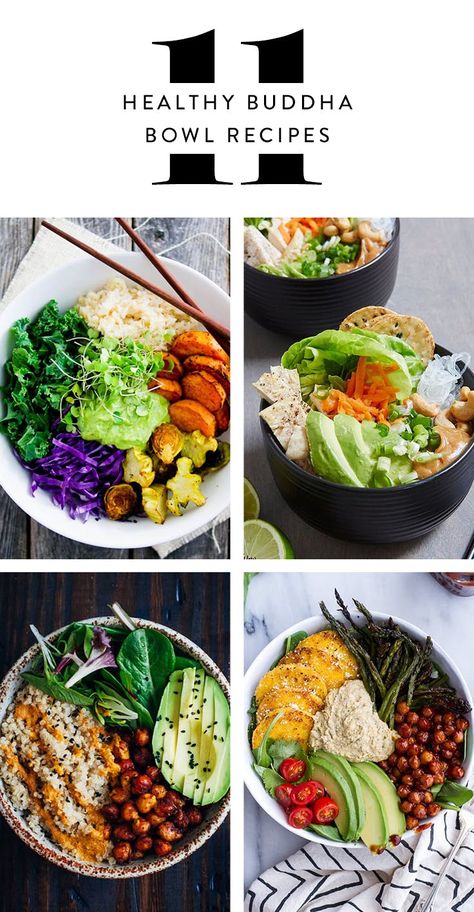 13 Healthy Buddha Bowl Meals Anyone Can Make via @PureWow Healthy Buddha Bowl, Buddha Bowl Recipes, Bowl Meals, Salad Kale, Buddha Bowls Recipe, Diy Hack, Healthy Bowls, Clean Diet, Makanan Diet