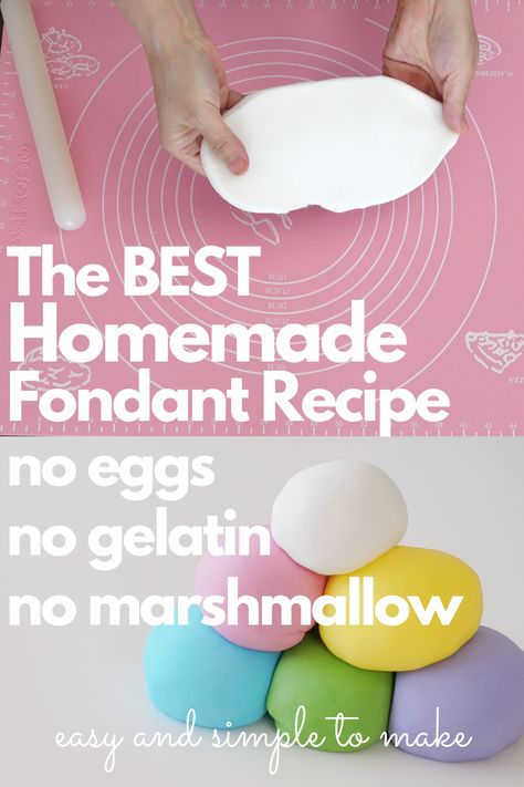 Fondant That Tastes Good, Home Made Fondant Recipe Simple, Fondant Recipes Easy Homemade, How To Make Homemade Fondant, Make Fondant Recipe, Small Batch Fondant, White Chocolate Fondant, Making Fondant Recipe, Poured Fondant Recipe