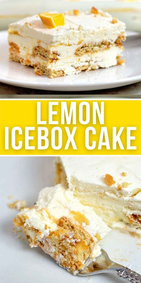 Made with whipped cream, cream cheese, lemon curd, and vanilla wafers, this Amazing Lemon Icebox Cake Recipe is perfect for gatherings. Lemon Icebox Cake, Cheesecake With Whipped Cream, Sweet Whipped Cream, Icebox Cake Recipes, Lemon Curd Recipe, Curd Recipe, Berry Pie, Lemon Pudding, Get Rid Of Warts