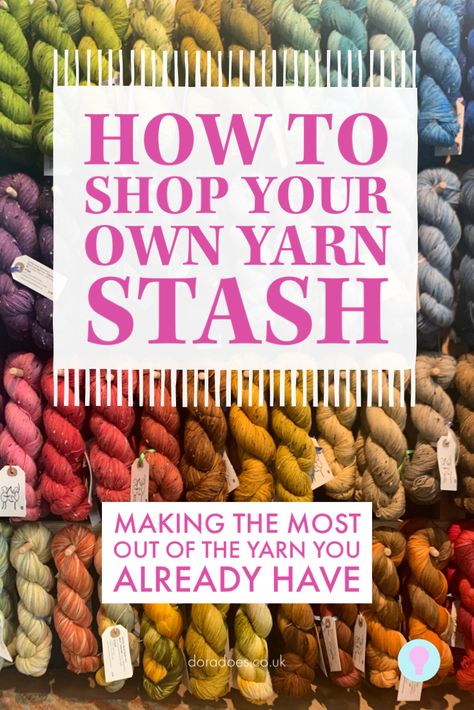 A wall of colourful yarn with a text overlay that reads ‘how to shop your own yarn stash’ and ‘making the most out of the yarn you already have.; Acrylic Yarn Crochet, Tassels Tutorials, Crochet Tools, Crochet Tips, Form Crochet, Striped Blankets, Yarn Stash, Granny Square Blanket, Small Pillows